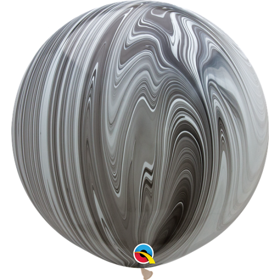 35206   30" 黑白彩紋色圓形大乳膠氣球