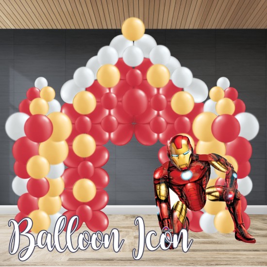 Ironman 主題 城堡 Backdrop 氣球佈置