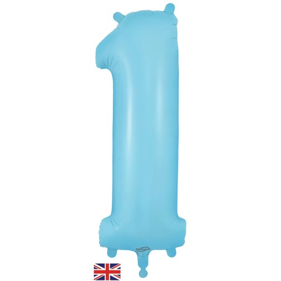 604315 34" Oaktree UK 啞光 粉藍數字氣球1