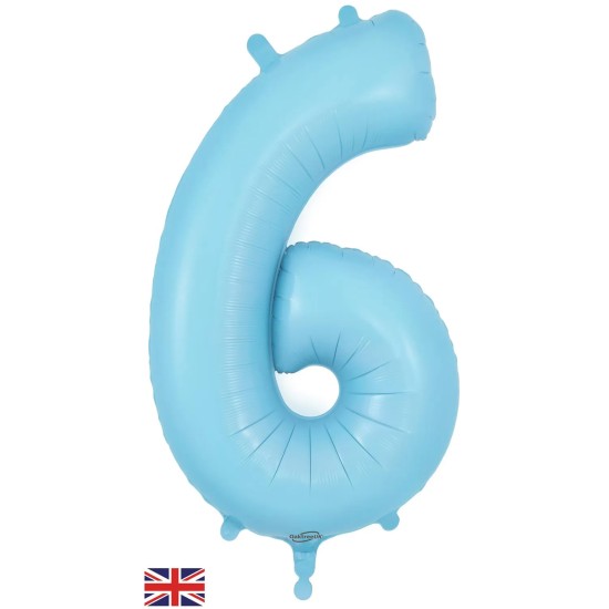 604360 34" Oaktree UK 啞光 粉藍數字氣球6