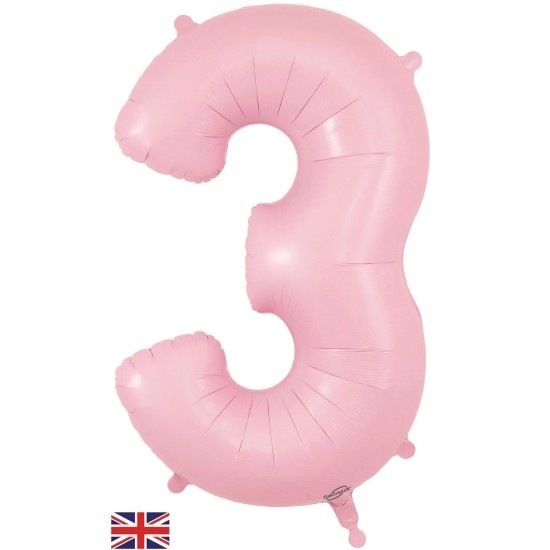 604230 34" Oaktree UK 啞光 粉紅色數字氣球3