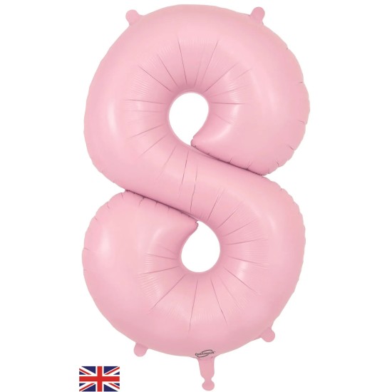 604285 34" Oaktree UK 啞光 粉紅色數字氣球8