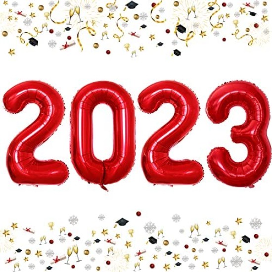 NYNBR   新年紅色數字氣球2023