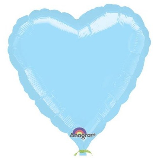 16360      32吋淺藍色大心心鋁膜氣球