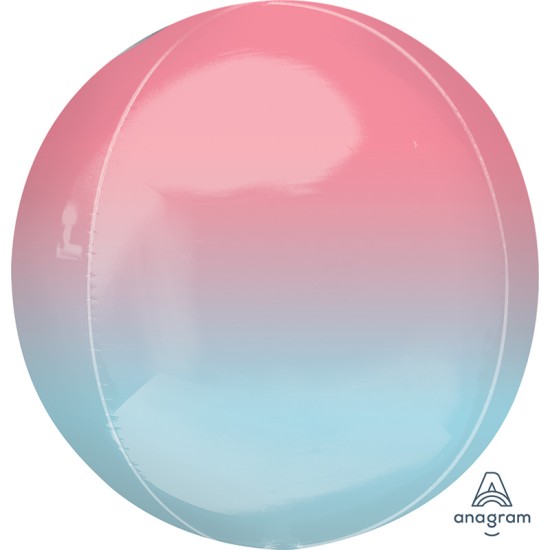 40628   16吋漸變粉色系球狀鋁膜氣球(粉紅+粉藍)