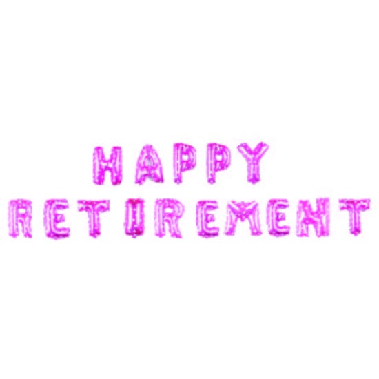 14PRE   14吋粉紅色退休快樂字母氣球套裝Happy Retirement