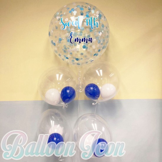 Blue001     淺藍色生日全水晶氣球束