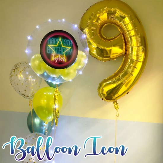 Birth005B  生日數字LED水晶氣球套裝