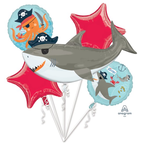 39480     海盜鯊魚寶寶生日鋁膜氣球套裝 (可另加$55配自訂訊息)