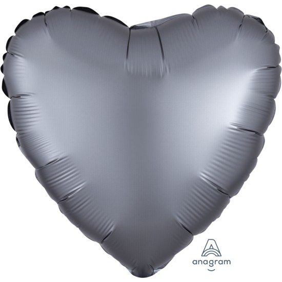 39917     18吋Satin Luxe™啞色系石墨色心形鋁膜氣球