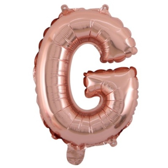 14RGLG      14吋細玫瑰金色字母鋁膜氣球G