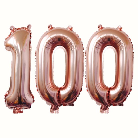 BPRGN100   36吋玫瑰金色大數字氣球套裝100