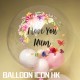 MB004 媽媽我愛你蝴蝶花母親節彩印水晶氣球