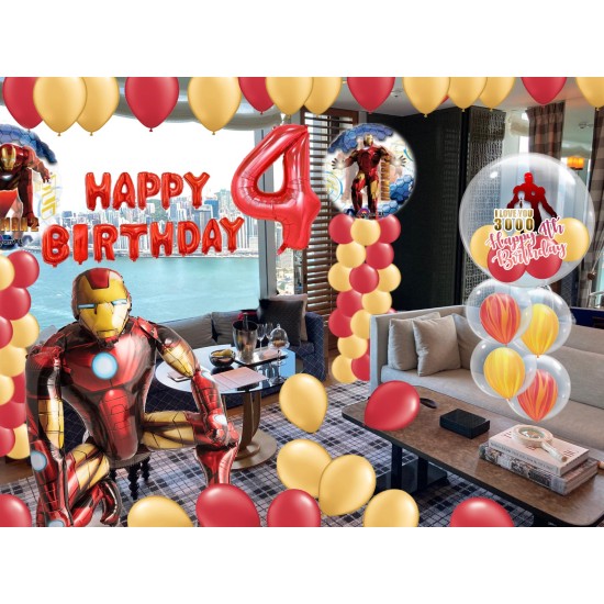 Pack002   Iron Man 鋼鐵俠主題酒店生日氣球佈置套餐