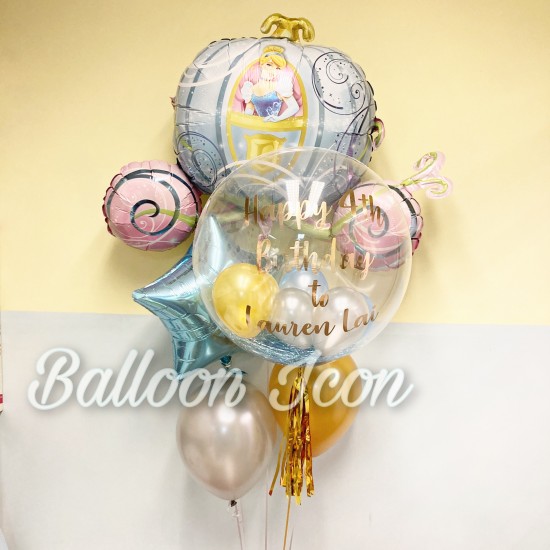 Princess001 灰姑娘生日水晶氣球束