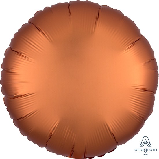 38580     18吋Satin Luxe™啞色系橙色圓形鋁膜氣球