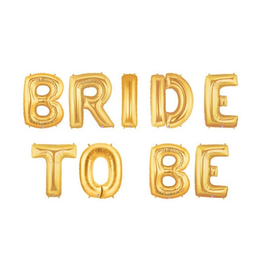 14GLPBTB   14吋金色準新娘字母鋁膜氣球套裝BRIDE TO BE