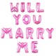 14PSmarryme 14吋銀色<WILL YOU MARRY ME> 求婚字母氣球套裝