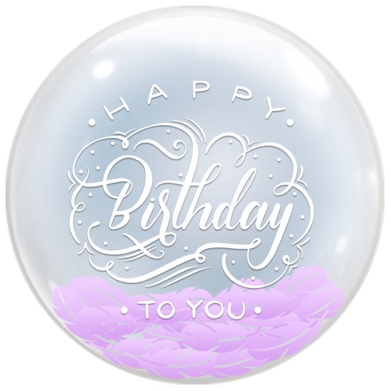 HB013 簡約風格生日快樂水晶氣球
