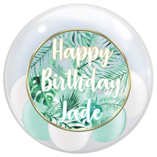 HB014 清新棕櫚葉生日水晶氣球