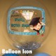 PB004AB 淺藍相框畢業水晶鋁膜氣球束