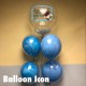 PB004AB 淺藍相框畢業水晶鋁膜氣球束