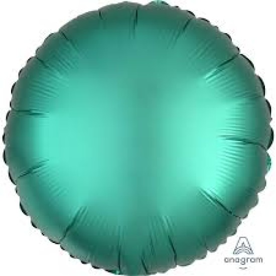 36798     18吋Satin Luxe™啞色系翡翠色圓形鋁膜氣球