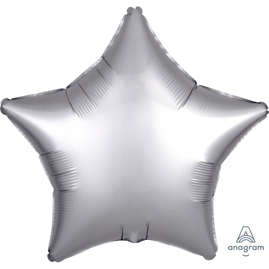 36807	18吋Satin Luxe™啞色系銀色星星鋁膜氣球