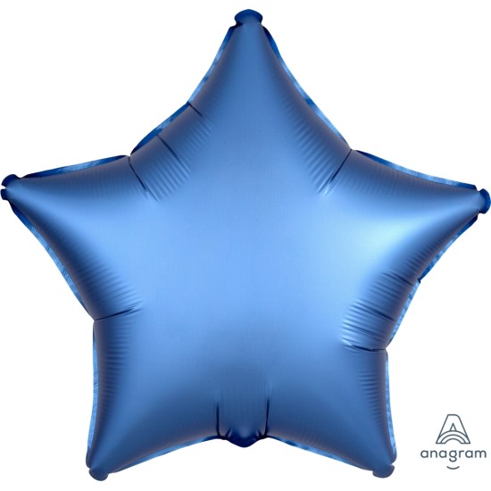 36811	18吋Satin Luxe™啞色系翠藍色星星鋁膜氣球