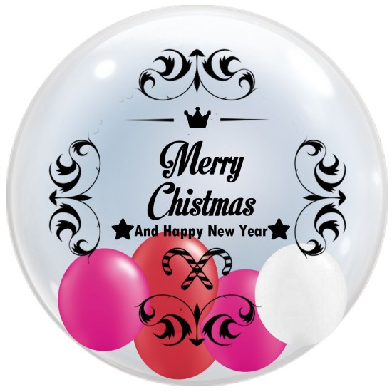 T041 Merry Christmas Bubble Template 