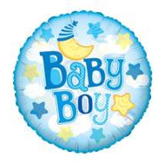 19445	24" Baby Boy Moon Clear View Balloon 寶寶月亮透明大氣球 （男仔）