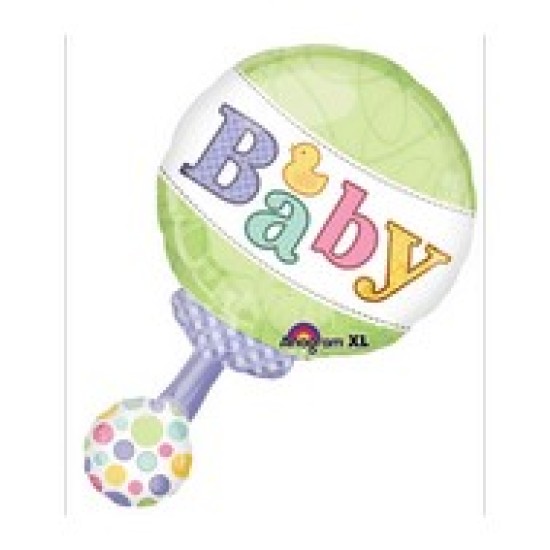 20706	31" Tiny Bundle Rattle Mylar Balloon 寶寶啷啷大氣球