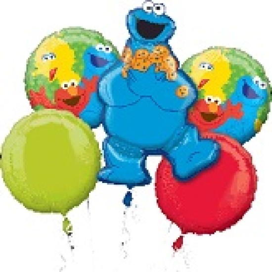 32550	芝麻街 Cookie Monster 生日 氣球束