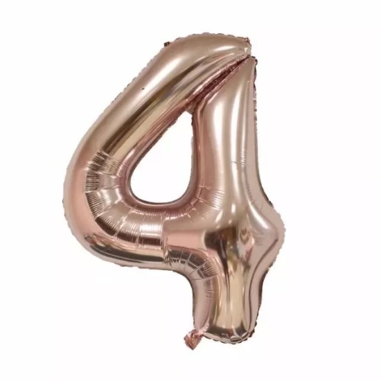 36RG4    36吋玫瑰金色大數字鋁膜氣球4