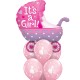 86045	18吋睡寶寶月亮生日百日宴粉紅圓形鋁膜氣球(女仔)
