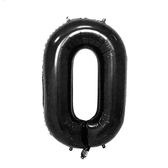 36BKN0   36吋黑色大數字氣球0