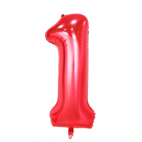 36RN1    36吋紅色大數字氣球1