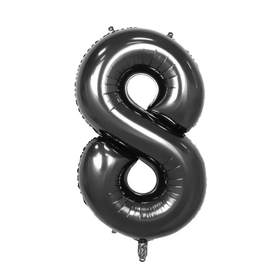36BKN8   36吋黑色大數字氣球8