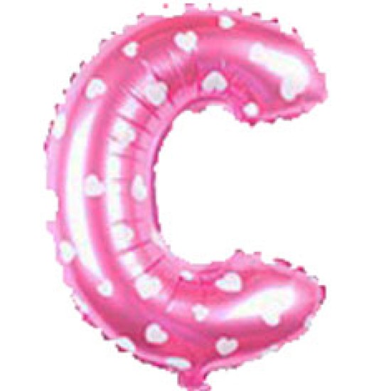 14吋細粉紅色字母鋁膜氣球C
