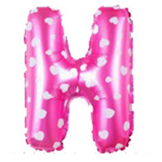 14吋細粉紅色字母鋁膜氣球H