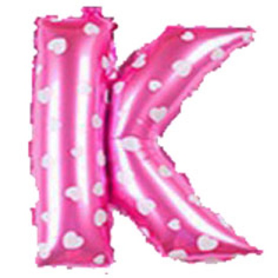 14吋細粉紅色字母鋁膜氣球K