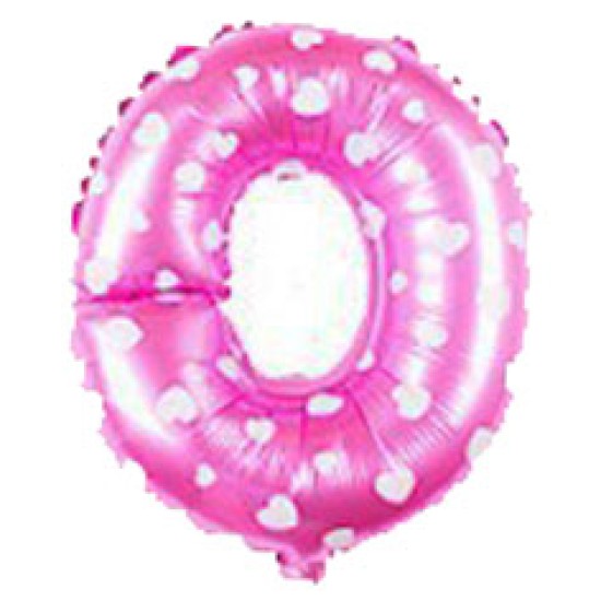 14吋細粉紅色字母鋁膜氣球O