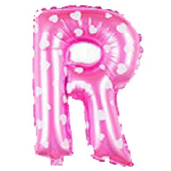 14吋細粉紅色字母鋁膜氣球R