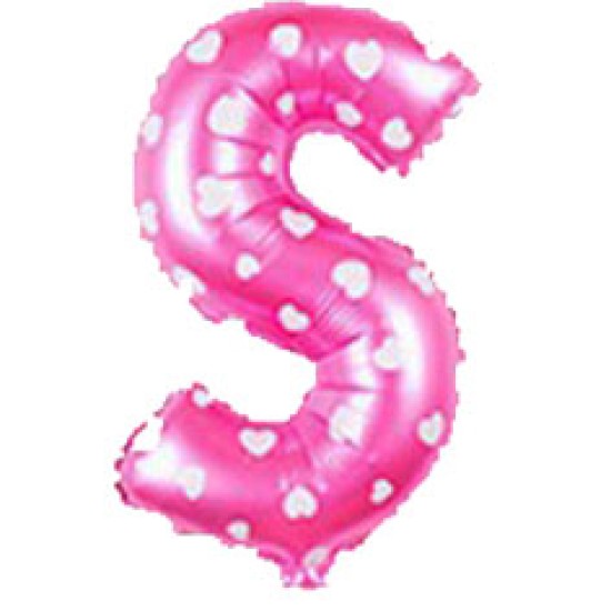 14吋細粉紅色字母鋁膜氣球S