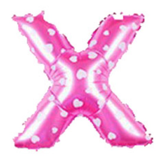 14吋細粉紅色字母鋁膜氣球X