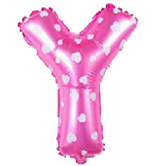 14吋細粉紅色字母鋁膜氣球Y