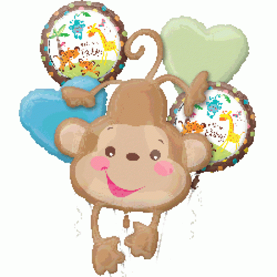 29787 Fisher Price Baby Monkey Bouquet 馬騮仔寶寶生日百日宴氣球套裝 (可加message)