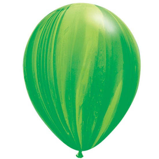 91539 11"Green Rainbow Super Agate Latex Balloon 11吋綠色彩紋橡膠氣球