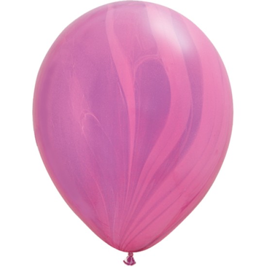 91543 11" Pink Violet Rainbow Super Agate Latex Balloon 11吋粉紫色彩紋橡膠氣球