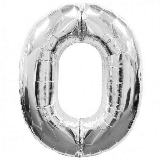 36SN0   36吋銀色大數字鋁膜氣球0